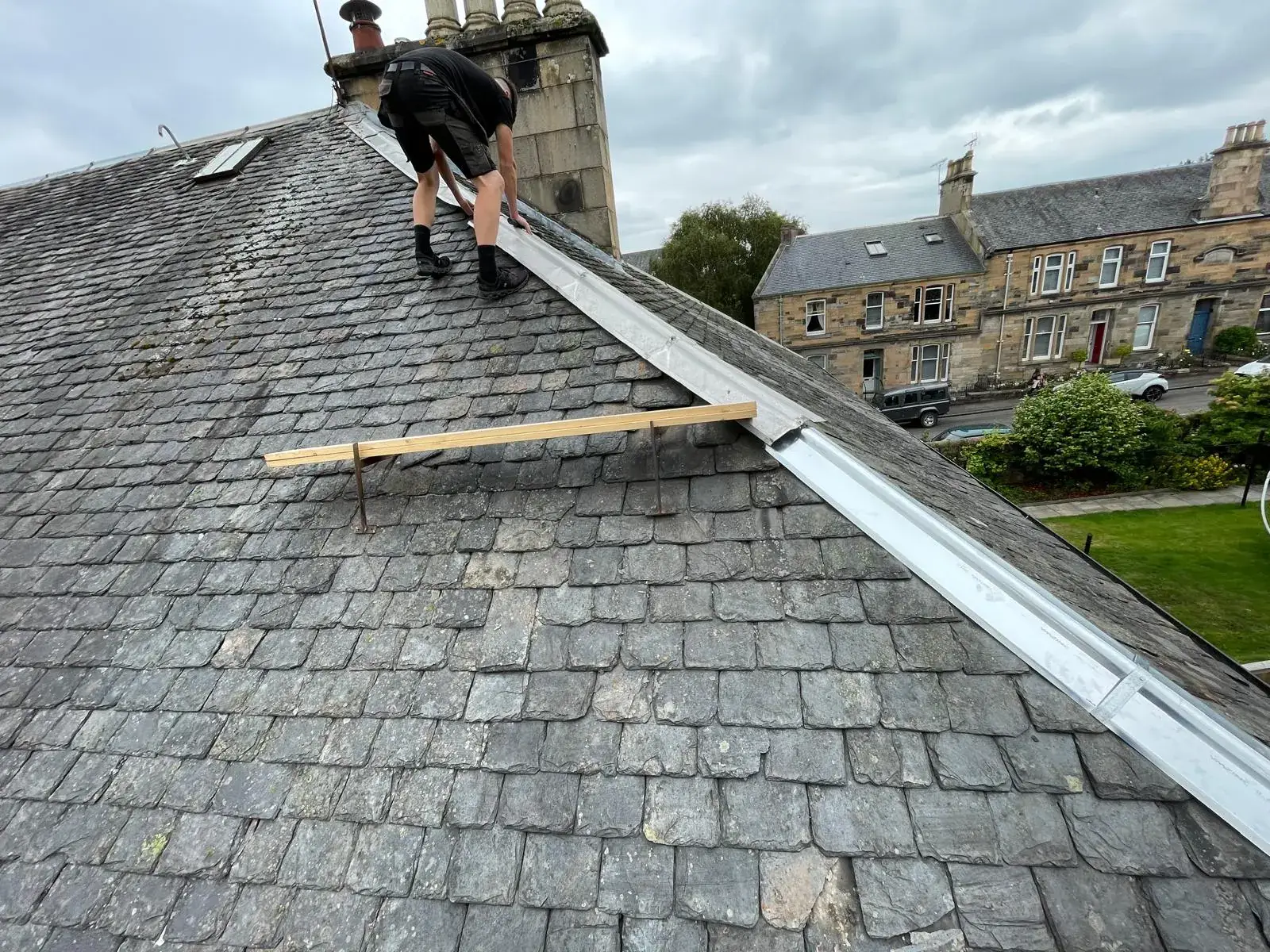 Slate ridge repair on a traditional Falkirk property